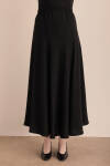 Siyah Beli Lastikli Robalı Dokuma Etek - 2