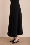 Siyah Beli Lastikli Robalı Dokuma Etek - 5