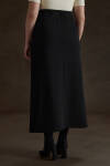 Siyah Beli Lastikli Viscon Örme Etek - 5