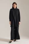 Siyah Beli Lastikli Viscon Pantolon Etek - 1