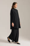 Siyah Beli Lastikli Viscon Pantolon Etek - 2