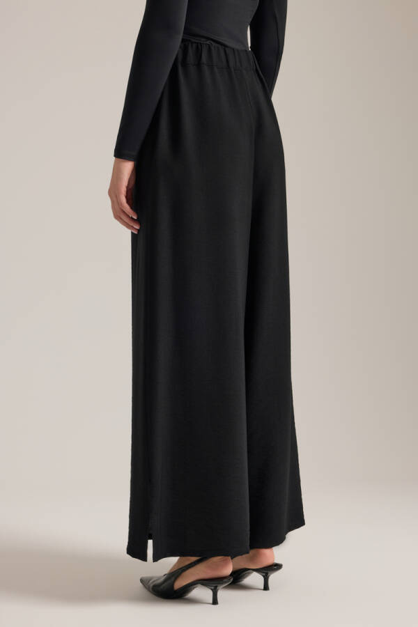 Siyah Beli Lastikli Viscon Pantolon Etek - 5