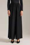 Siyah Beli Lastikli Viscon Pantolon Etek - 3