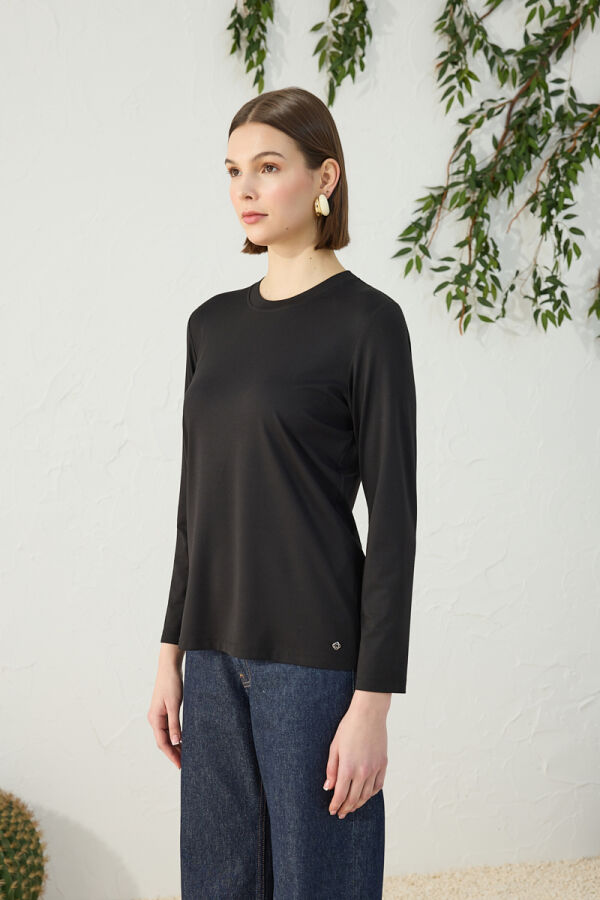 Siyah Bisiklet Yaka Body - 4