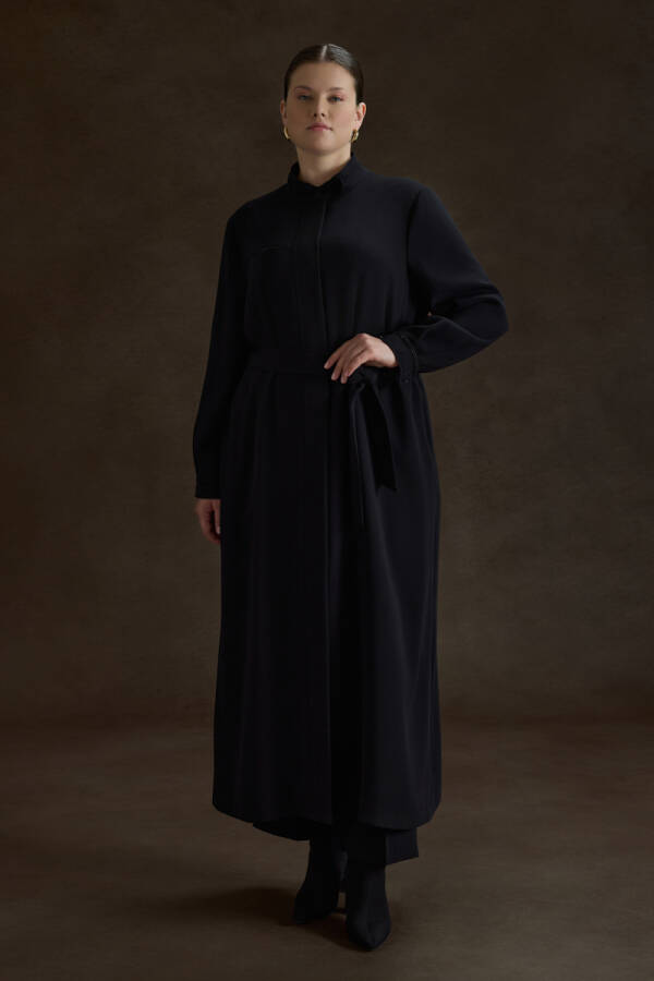 Siyah Boncuk İşleme Detaylı Ferace - 4