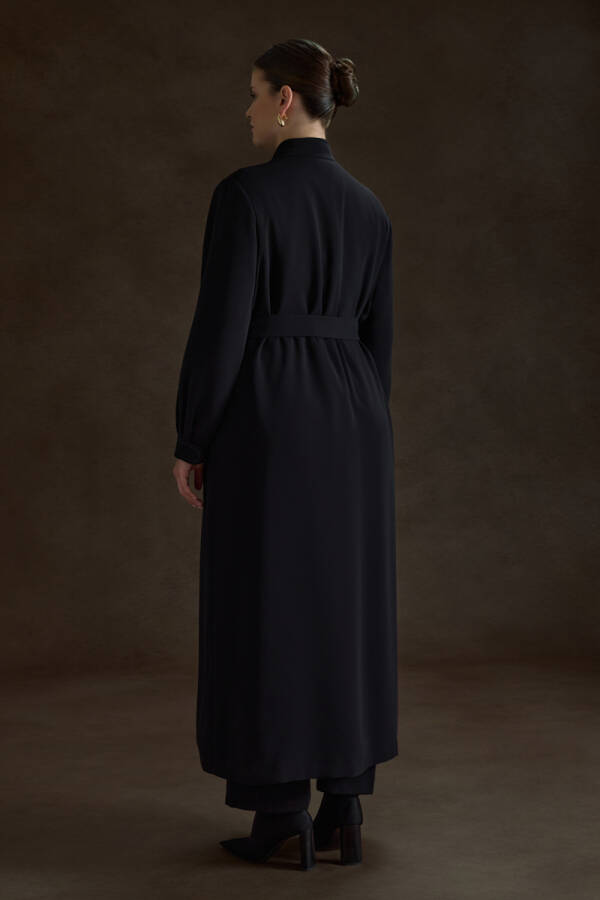 Siyah Boncuk İşleme Detaylı Ferace - 6