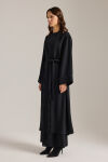 Siyah Boncuk ve İp İşlemeli Kimono - 6