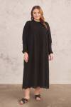 Siyah Brode İşlemeli Pardösü - 3