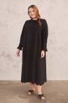Siyah Brode İşlemeli Pardösü - 4