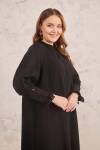 Siyah Brode İşlemeli Pardösü - 6