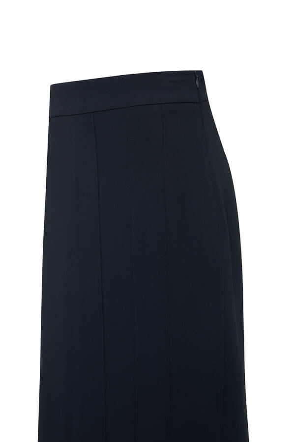 Siyah Çift Pile Detaylı Etek - 2