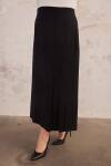 Siyah Çift Pile Detaylı Etek - 6