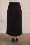 Siyah Çift Pile Detaylı Etek - 7