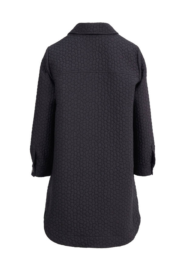 Siyah Çıt Çıt Detaylı Kendinden Desenli Kap - 2