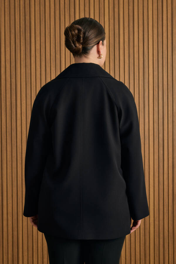 Siyah Çizgili Dokuma Ceket - 6