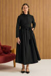 Siyah Cotton Elbise - 1
