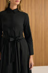 Siyah Cotton Elbise - 4