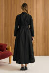 Siyah Cotton Elbise - 5