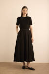 Siyah Cotton Evaze Etek - 2