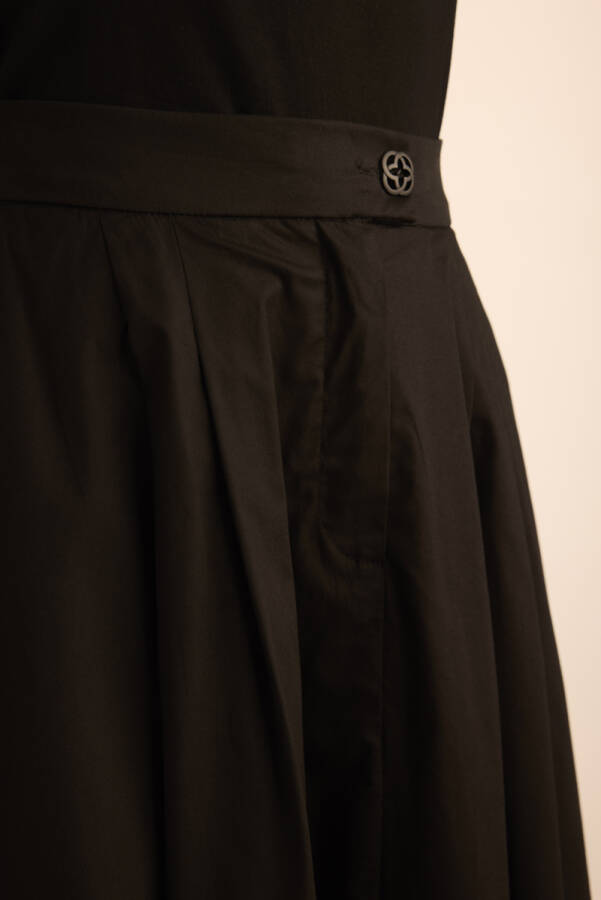 Siyah Cotton Evaze Etek - 6