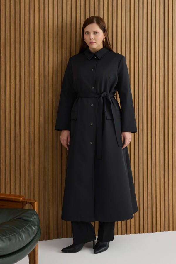 Siyah Cotton Pardösü - Aker