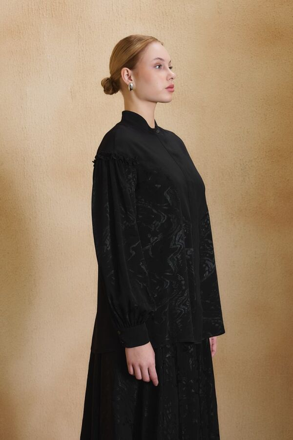 Siyah Desen Garnili Gömlek - 3