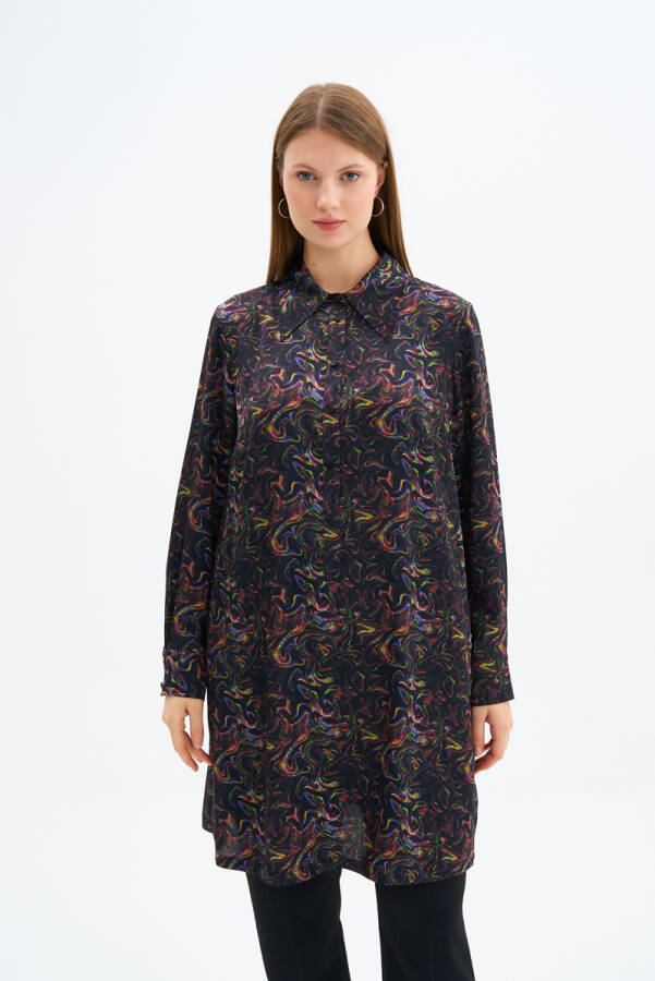 Siyah Desenli Tunik - 1