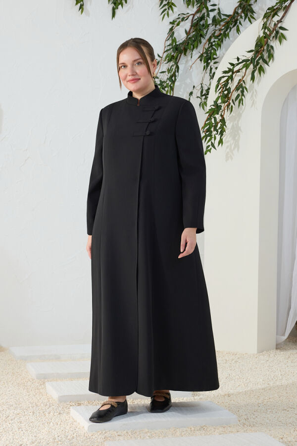 Siyah Dik Yaka Klasik Pardösü - 3