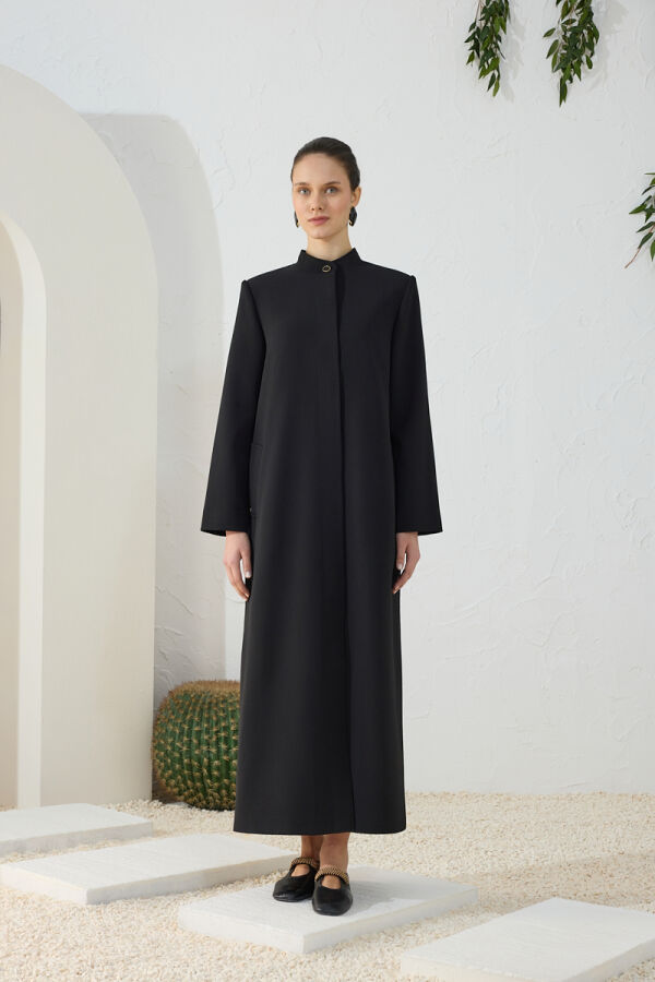 Siyah Dik Yaka Klasik Pardösü - 3