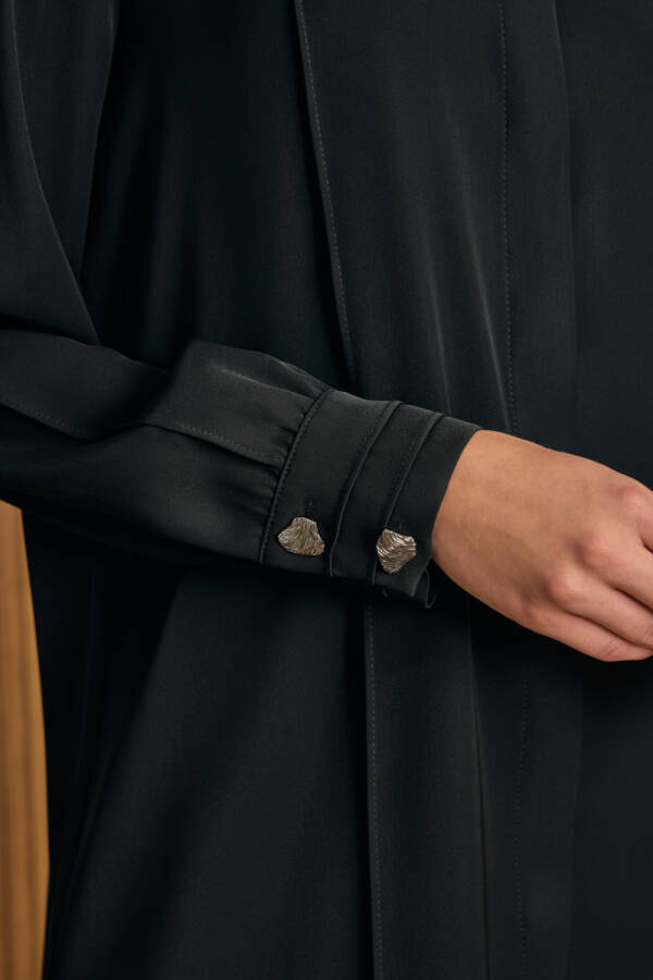 Siyah Dikiş Detaylı Tunik - 6