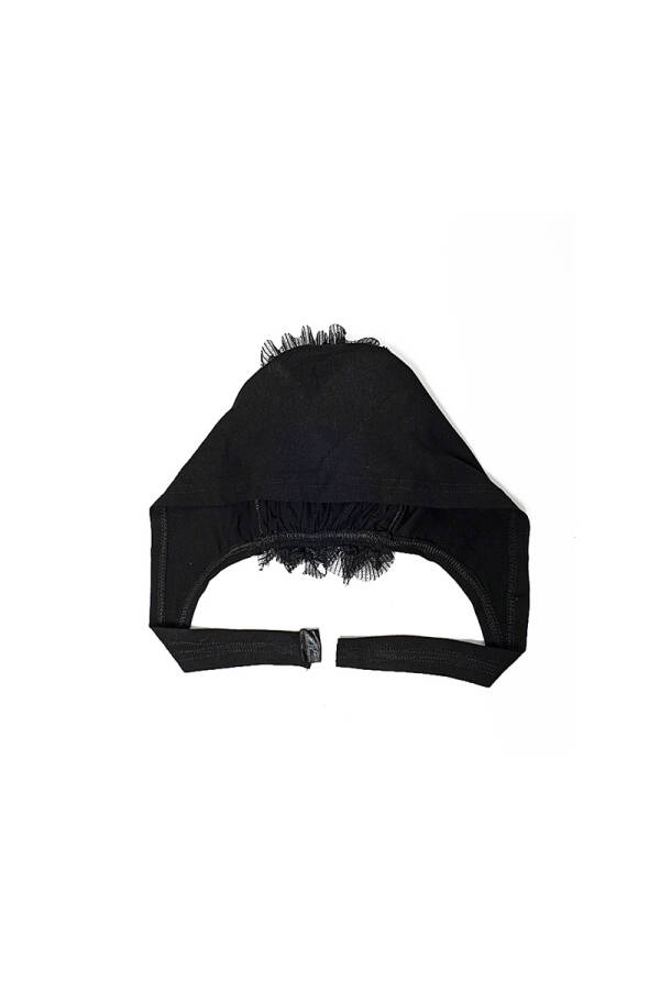 Siyah Dikişli Fırfırlı Bone - Aker (1)