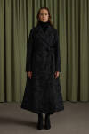 Siyah Dokulu Özel Kumaş Trençkot - 3