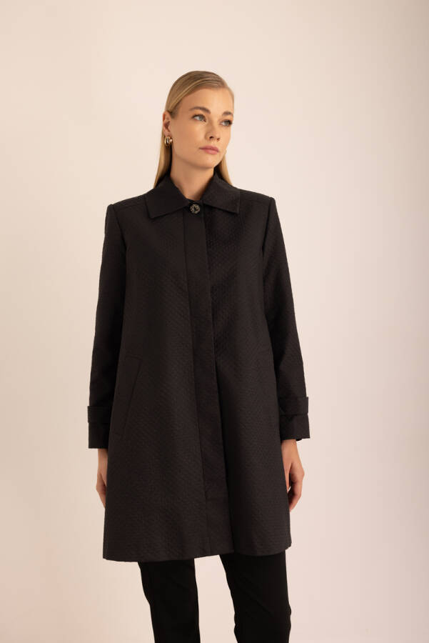 Siyah Kumaşı Dokulu Su İtici Özellikli Kap - 4