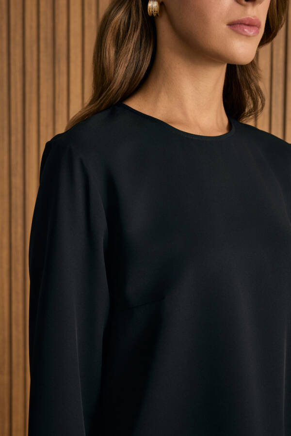 Siyah Dokuma Bluz - 3