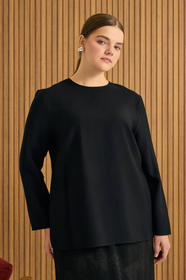 Siyah Dokuma Bluz - 2