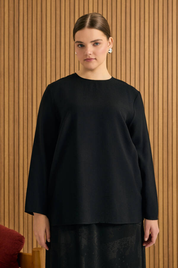 Siyah Dokuma Bluz - 3