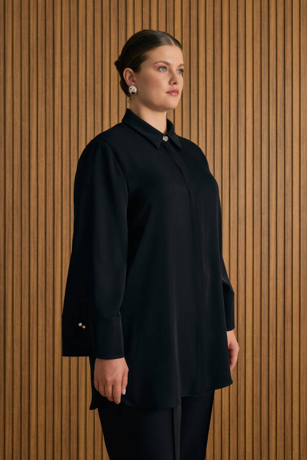 Siyah Dokuma Bluz - 3