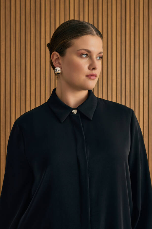 Siyah Dokuma Bluz - 4