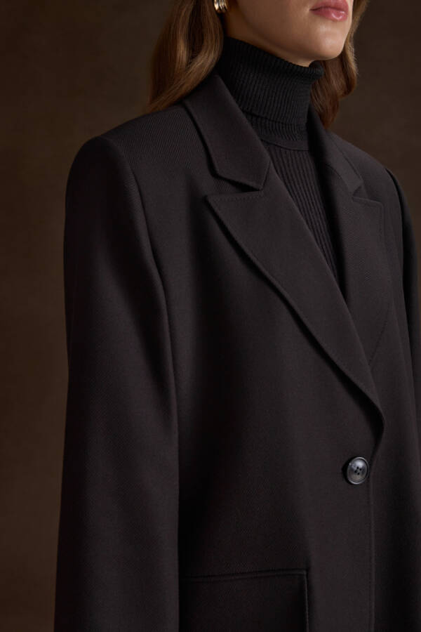 Siyah Dokuma Ceket - 4