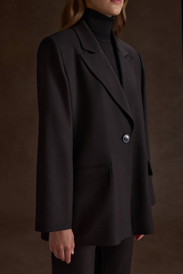 Siyah Dokuma Ceket - 5