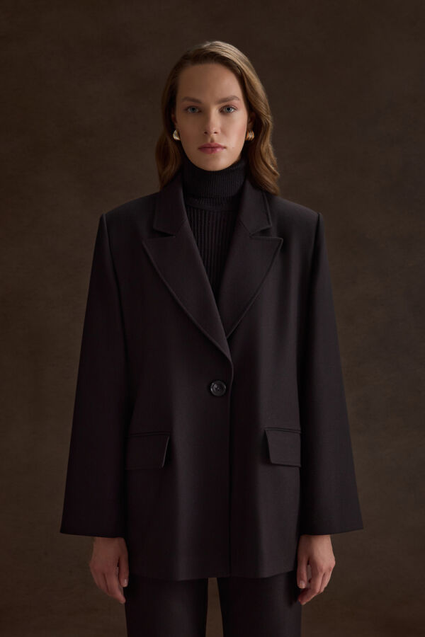 Siyah Dokuma Ceket - 2