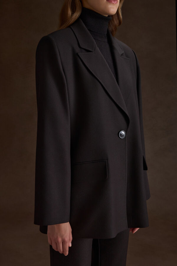 Siyah Dokuma Ceket - 5