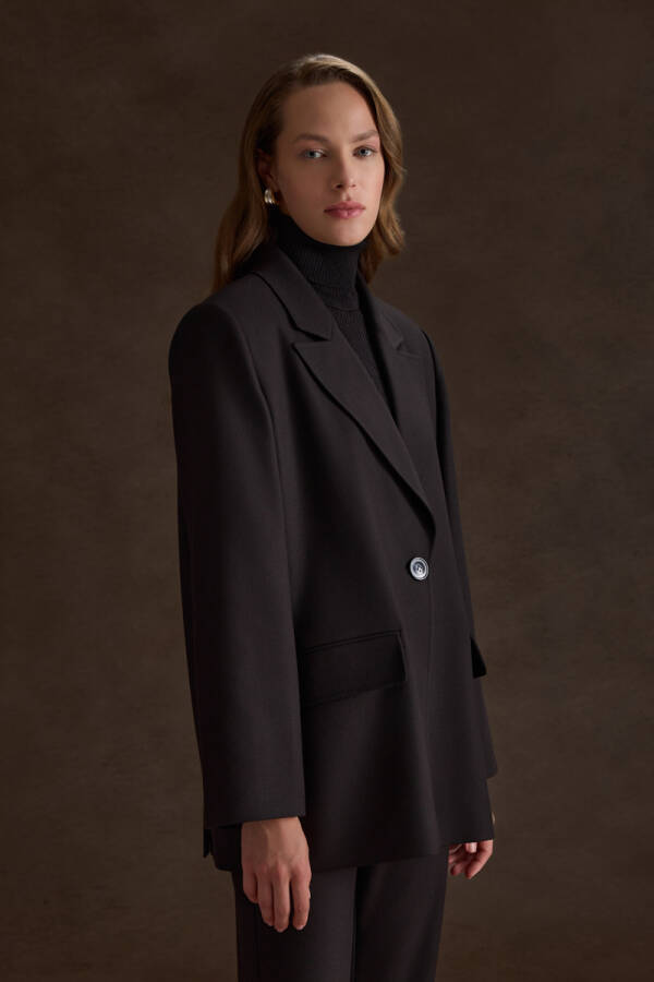 Siyah Dokuma Ceket - Aker