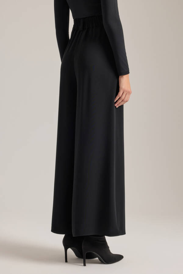 Siyah Dokuma Pantolon Etek - 4