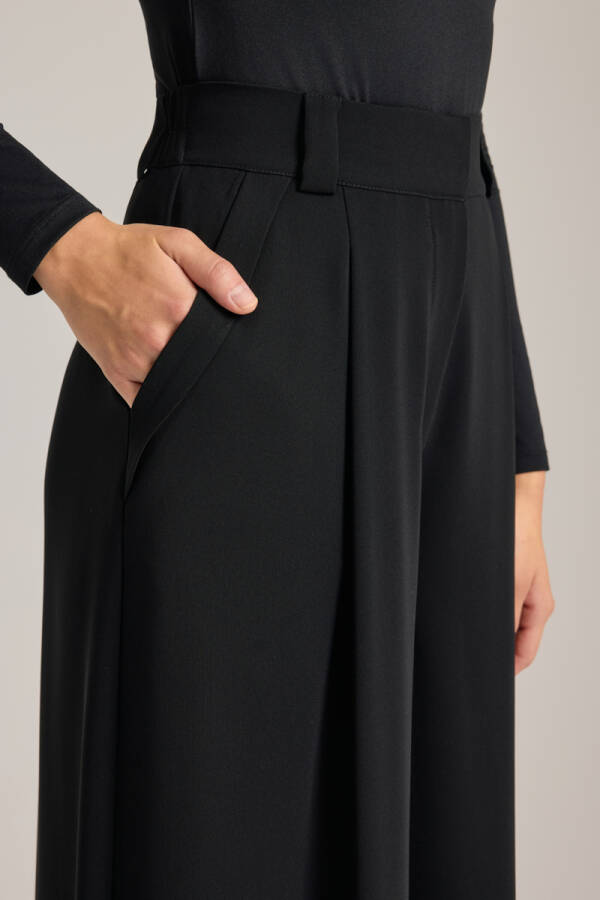 Siyah Dokuma Pantolon Etek - 2