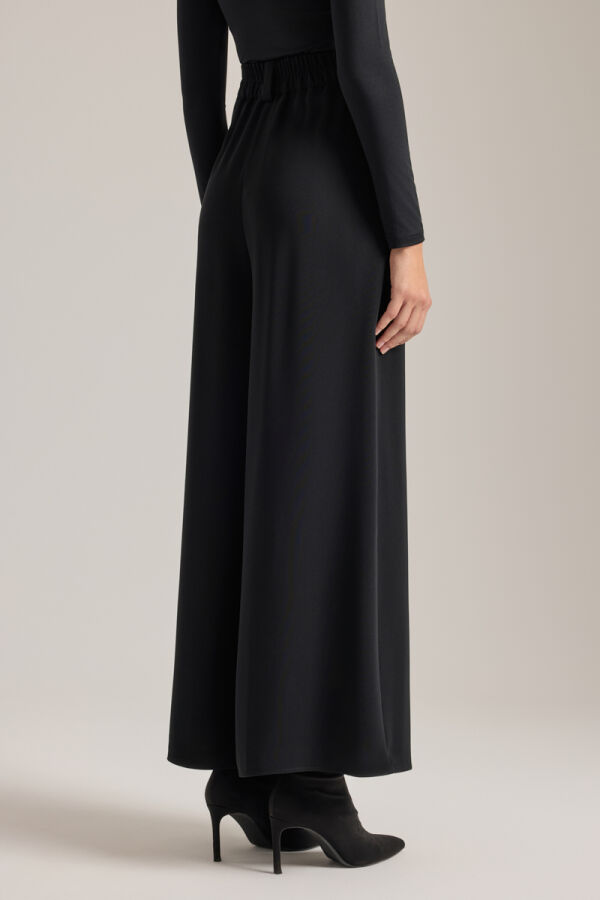 Siyah Dokuma Pantolon Etek - 4