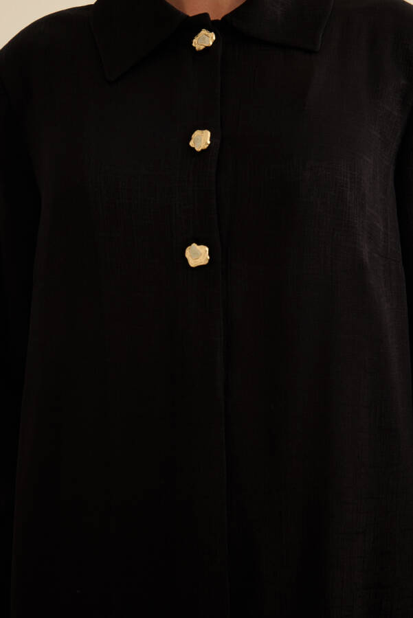 Siyah Dokuma Ferace - 5