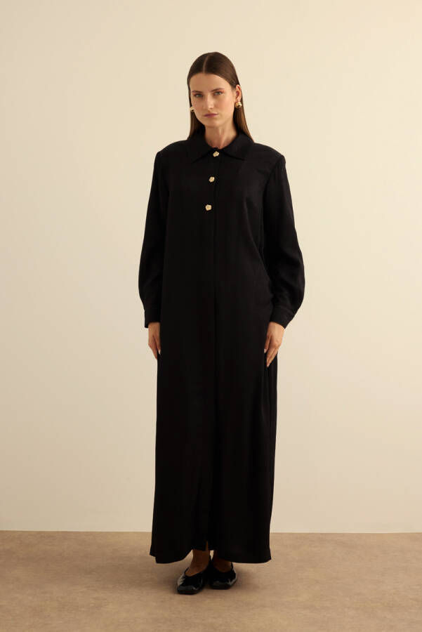 Siyah Dokuma Ferace - 4