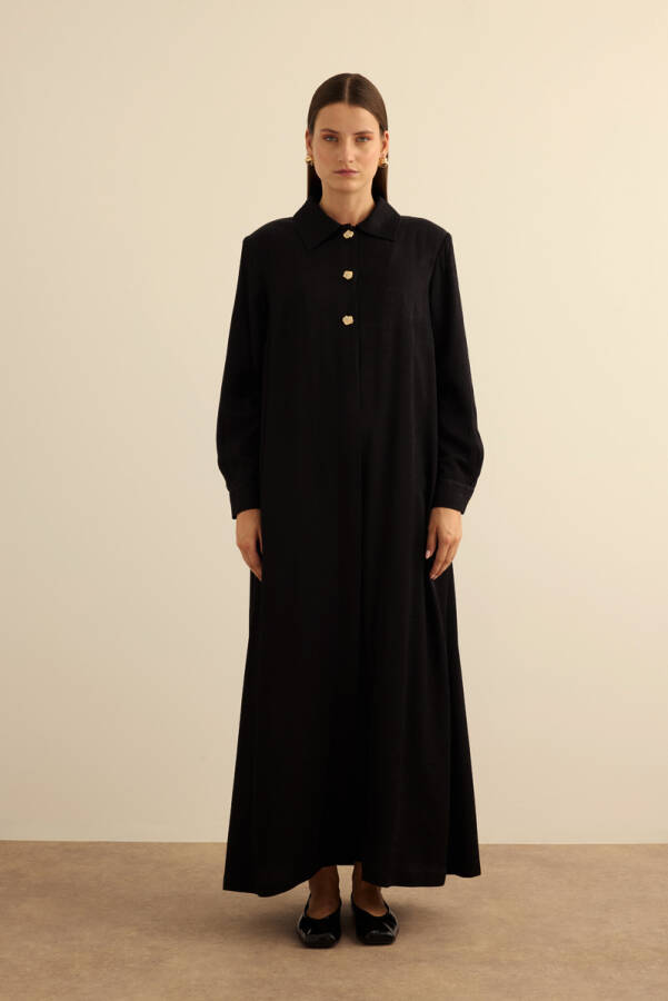 Siyah Dokuma Ferace - 5