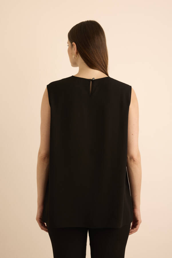 Siyah Dokuma Kolsuz Bluz - 5